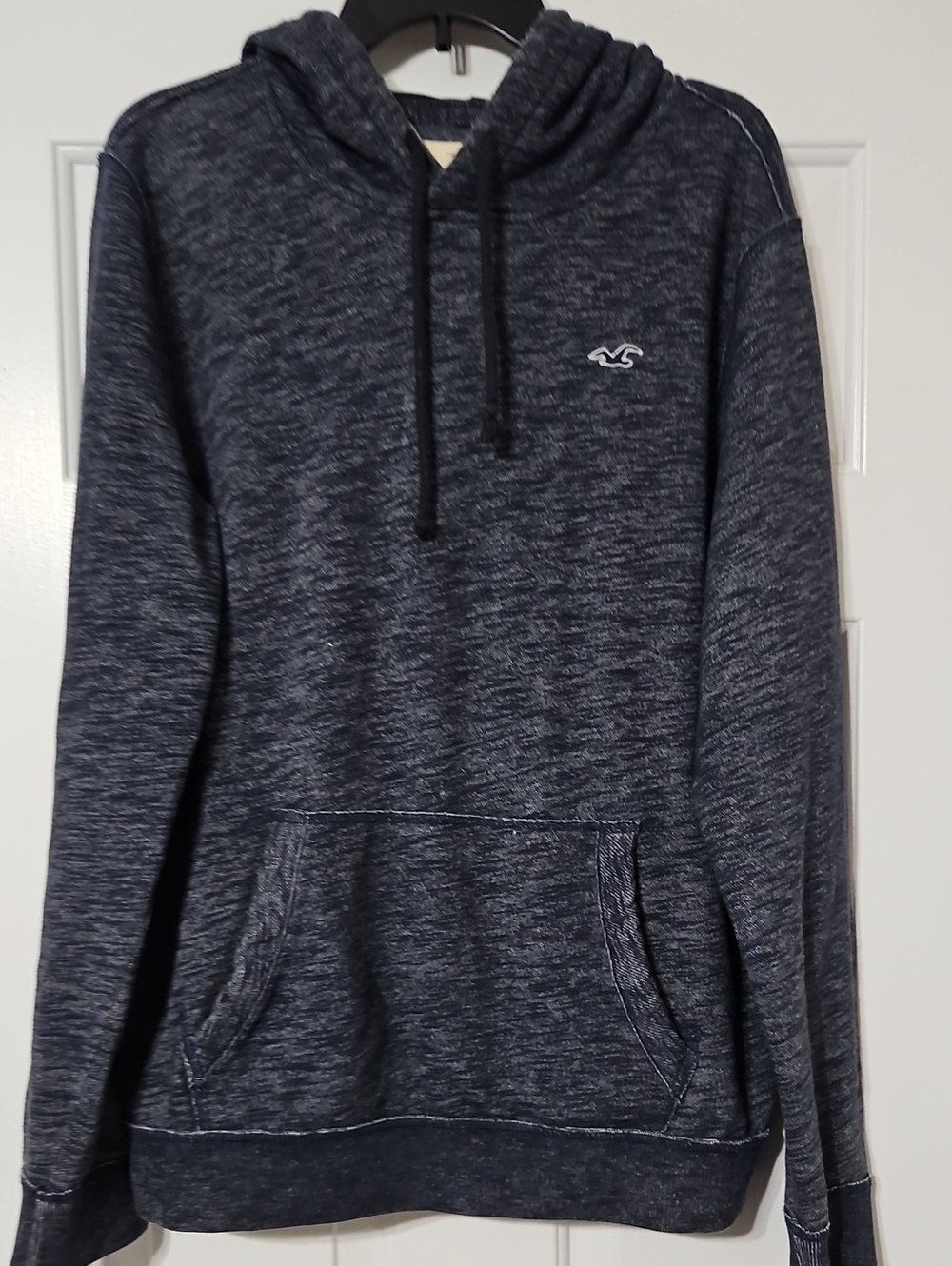 Hollister Men's Dark Navy Heather Hooded Pullover
